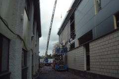 Lifting Panels into Place at Coleg Menai