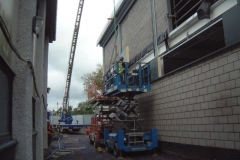 Lifting Panels into Place with Mini-Crane